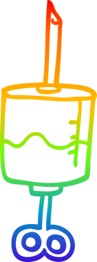 Bir insan tarafından çizilmiş karikatür tıbbi şırınganın çizimi