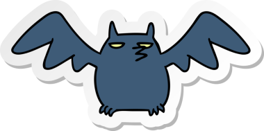 Bir insan tarafından çizilmiş bir yarasanın el çizimi karikatür karikatürü.