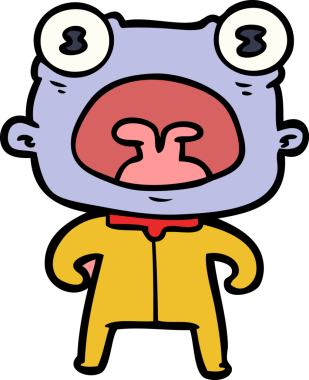 Bir insan tarafından çizilmiş garip uzaylı çığlıkları.