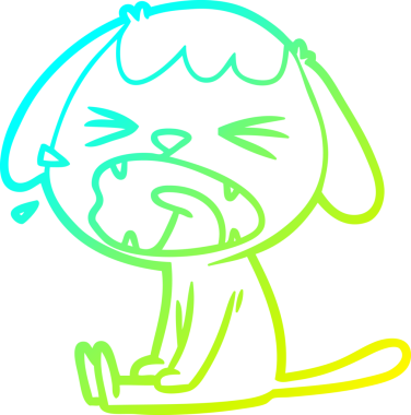 Bir insan tarafından çizilmiş şirin bir köpeğin soğuk gradyan çizimi