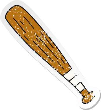 İnsan eliyle çizilmiş bir beyzbol sopası karalaması.