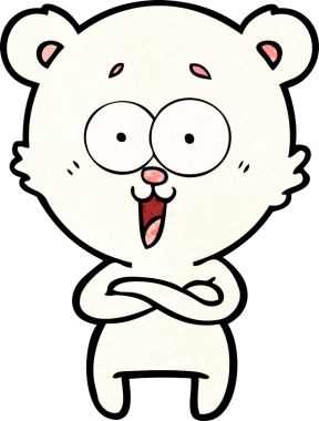 Bir insan tarafından çizilmiş mutlu kutup ayısı karikatürü