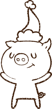 Noel Domuz Kömürü Bir insan tarafından çizilmiş