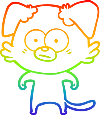 gökkuşağı gradyan çizimi bir insan tarafından çizilmiş sinirli bir köpek çizgi filmi