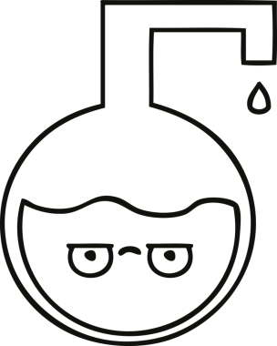 Bir insan tarafından çizilmiş bir bilim deneyinin çizgi çizimi