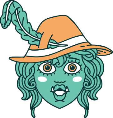 Retro Dövme Biçimli Ork karakteri bir insan tarafından çizildi