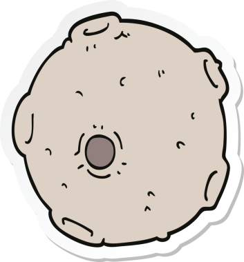 Bir insan tarafından çizilmiş bir çizgi film ayının çıkartması.