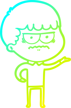 Bir insan tarafından çizilmiş bir çizgi filmin soğuk gradyan çizimi.