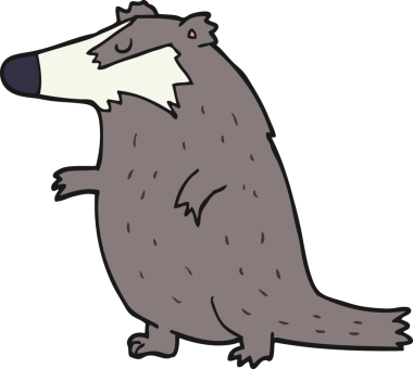 Bir insan tarafından çizilmiş porsuk.