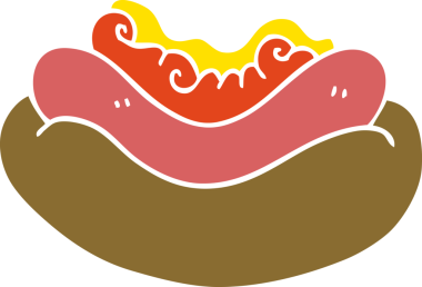 Bir insan tarafından çizilmiş sosisli sandviç.