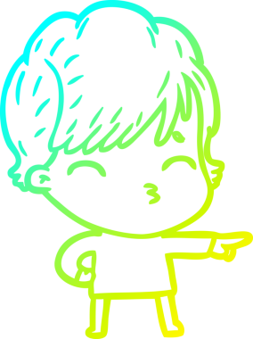 Bir insan tarafından çizilmiş bir karikatür kadın çizimi