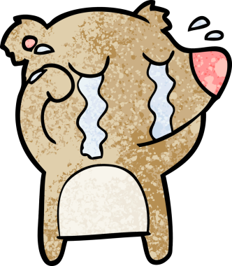 Bir insan tarafından çizilmiş ağlayan ayı.