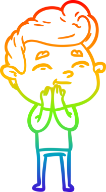 gökkuşağı gradyanı çizimi bir insan tarafından çizilmiş mutlu bir çizgi film adamı