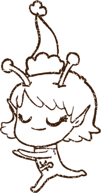 Bir insan tarafından çizilen Noel Uzaylı Kömürü