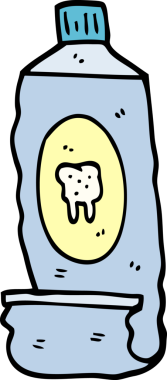 Bir insan tarafından çizilmiş karalama stili diş macunu.