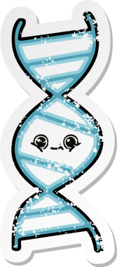 Bir insan tarafından çizilmiş şirin bir DNA ipliğinin sıkıntılı çıkartması.