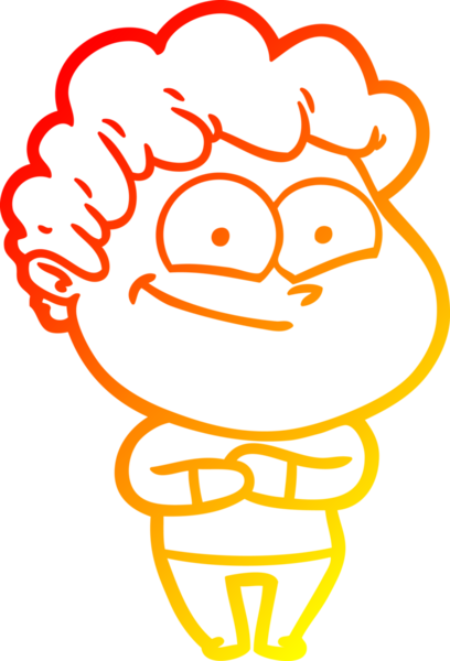 Bir insan tarafından çizilmiş mutlu bir adamın çizgi çizimi.