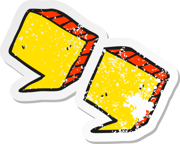 Bir insanın çizdiği karikatür tırnak işaretlerinin gerilimli yapıştırması.