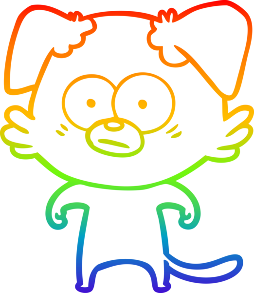 gökkuşağı gradyan çizimi bir insan tarafından çizilmiş sinirli bir köpek çizgi filmi