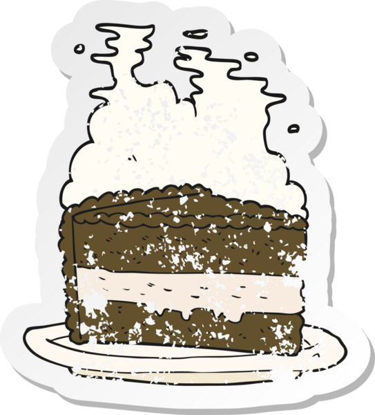 Bir insan tarafından çizilmiş karikatür pastasının geriletilmiş yapıştırması.