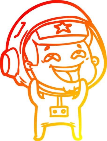 Bir insan tarafından çizilmiş gülen astronotun sıcak çizgi çizimi