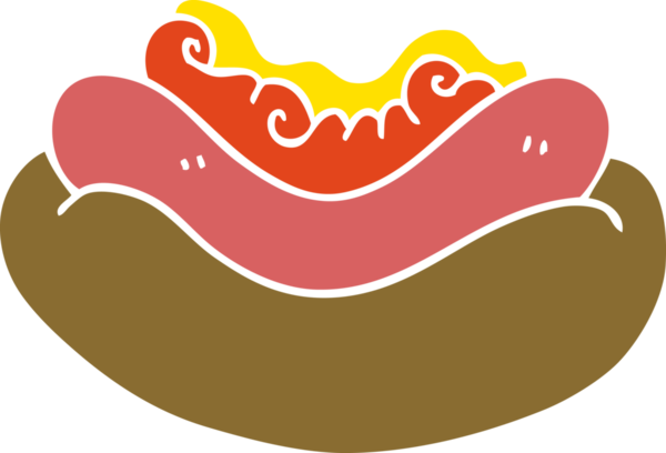 Bir insan tarafından çizilmiş sosisli sandviç.