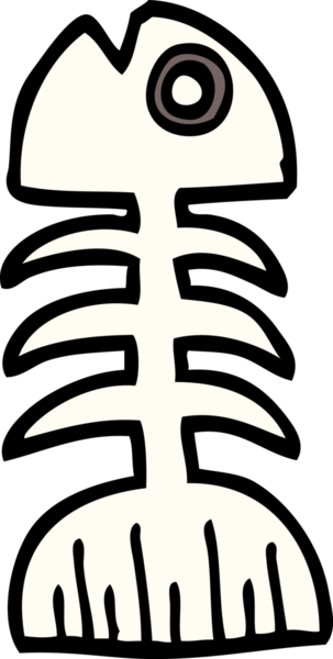 bir insan tarafından çizilmiş karalama balık kemikleri