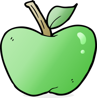 bir insan tarafından çizilmiş elma karikatürü