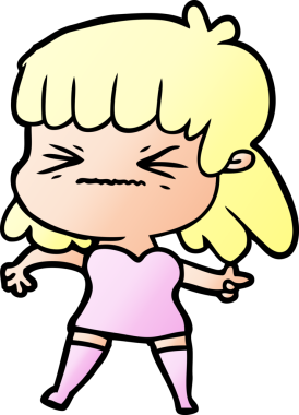 Bir insan tarafından çizilmiş karikatür kadın.