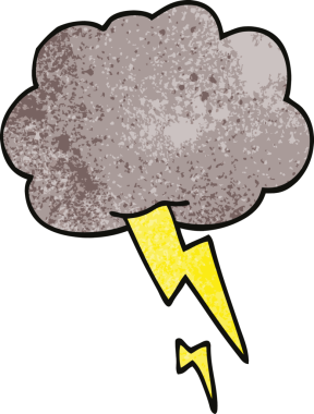 karikatür karalama fırtına bulutu bir insan tarafından çizilmiş