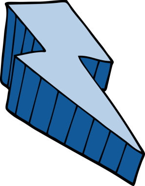 Bir insan tarafından çizilmiş karalama dekoratif yıldırım