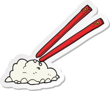 Bir insan tarafından çizilmiş karikatür çubuğu ve pirinç çıkartması.