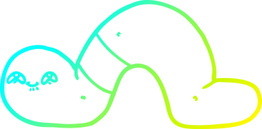 Bir insan tarafından çizilmiş solucanın soğuk çizgi çizimi.