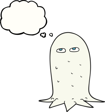 Serbest çizim düşünce baloncuğu cadılar bayramı hayaleti bir insan tarafından çizildi