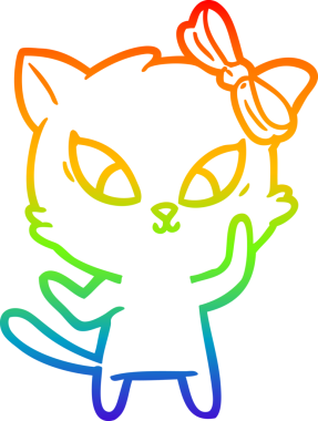 gökkuşağı gradyanı çizimi bir insan tarafından çizilmiş çizgi film kedisi