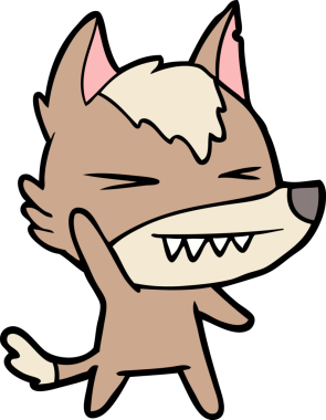 Bir insan tarafından çizilmiş kızgın kurt çizgi filmi.