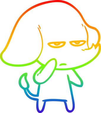 gökkuşağı gradyan çizimi bir insan tarafından çizilmiş bir karikatür fili