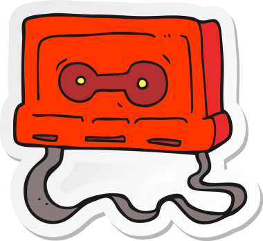 Bir insan tarafından çizilmiş bir kaset etiketi.