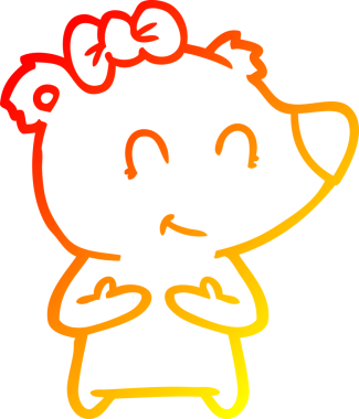 Bir insan tarafından çizilmiş dişi kutup ayısı karikatürü.