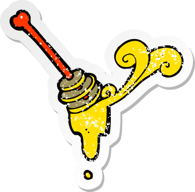 Bir insan tarafından çizilmiş ballı bir çizgi filmin gerilimli yapıştırması.