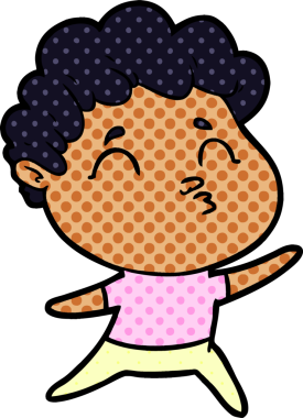 Çizgi film adamı somurtuyor Bir insan tarafından çizilmiş