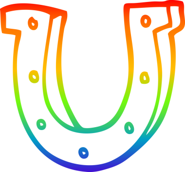 gökkuşağı gradyan çizgi çizimi bir insan tarafından çizilmiş at nalı