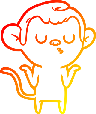 Bir insan tarafından çizilmiş çizgi film maymunu çizimi