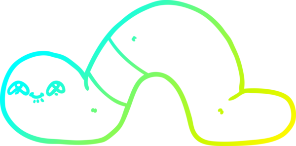 Bir insan tarafından çizilmiş solucanın soğuk çizgi çizimi.