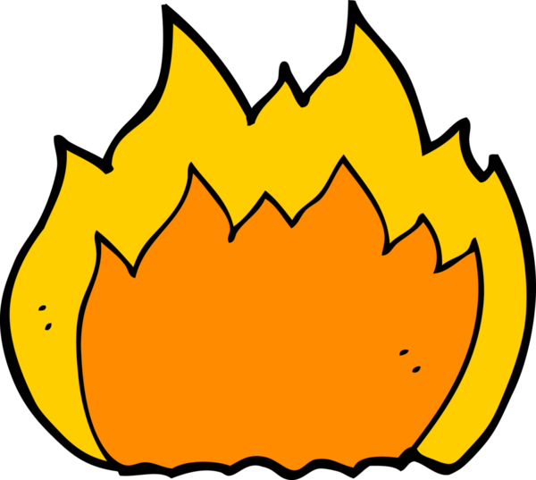 Bir insan tarafından çizilmiş çizgi film ateşi