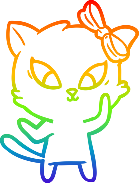 gökkuşağı gradyanı çizimi bir insan tarafından çizilmiş çizgi film kedisi