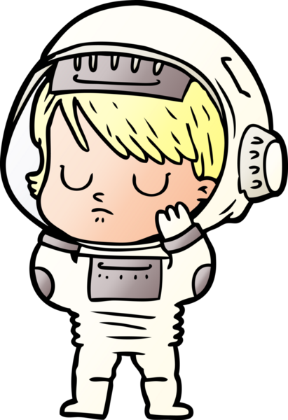 Bir insan tarafından çizilmiş astronot kadın.