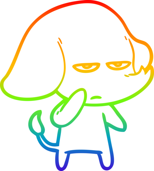 gökkuşağı gradyan çizimi bir insan tarafından çizilmiş bir karikatür fili