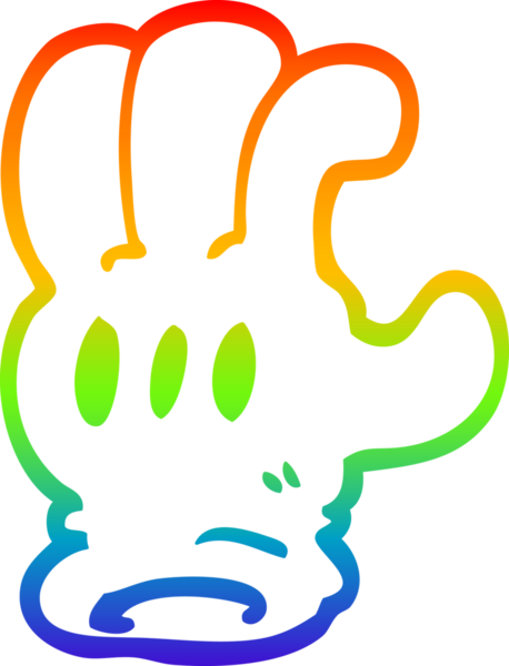 gökkuşağı gradyan çizgi çizimi bir insan tarafından çizilmiş bir eldiven