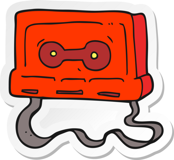 Bir insan tarafından çizilmiş bir kaset etiketi.